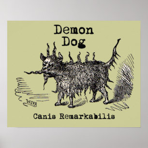 Hondsdemon Vintage Grappig Schattig Poster