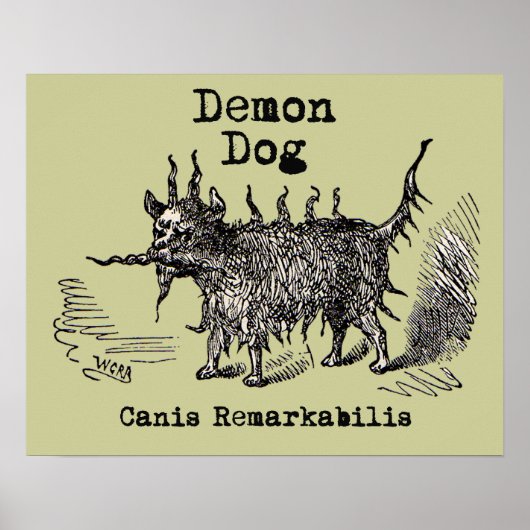 Hondsdemon Vintage Grappig Schattig Poster (Voorkant)