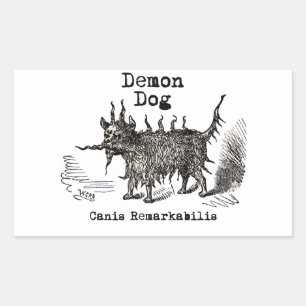 Hondsdemon Vintage Grappig Schattig Rechthoekige Sticker