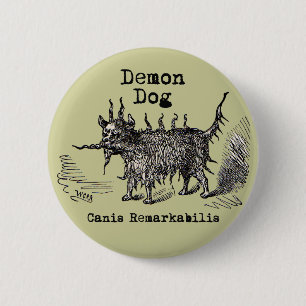 Hondsdemon Vintage Grappig Schattig Ronde Button 5,7 Cm