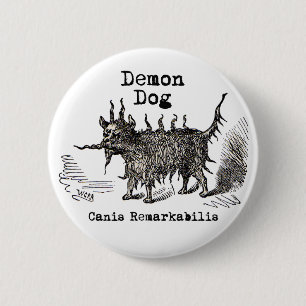 Hondsdemon Vintage Grappig Schattig Ronde Button 5,7 Cm