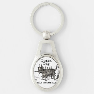 Hondsdemon Vintage Grappig Schattig Sleutelhanger