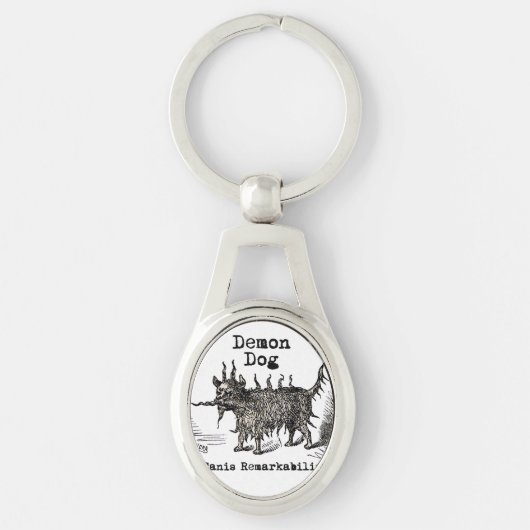 Hondsdemon Vintage Grappig Schattig Sleutelhanger (Voorkant)
