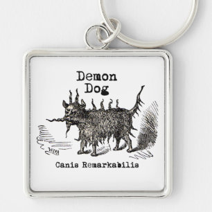 Hondsdemon Vintage Grappig Schattig Sleutelhanger