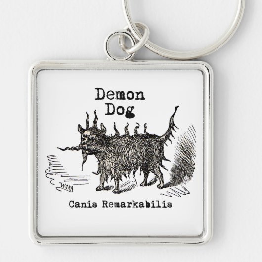 Hondsdemon Vintage Grappig Schattig Sleutelhanger (Voorkant)