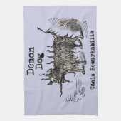 Hondsdemon Vintage Grappig Schattig Theedoek (Verticaal)
