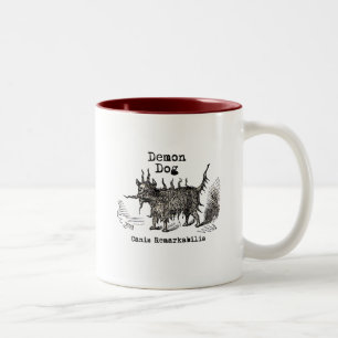 Hondsdemon Vintage Grappig Schattig Tweekleurige Koffiemok