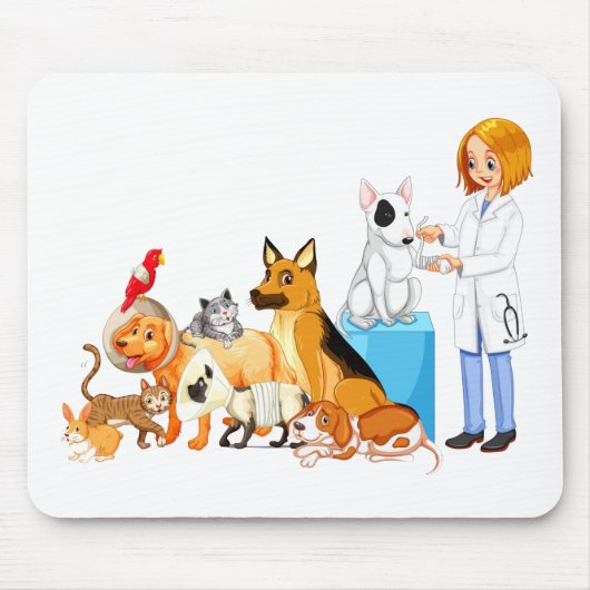 Hondsdierenartsen worden behandeld muismat (Voorkant)