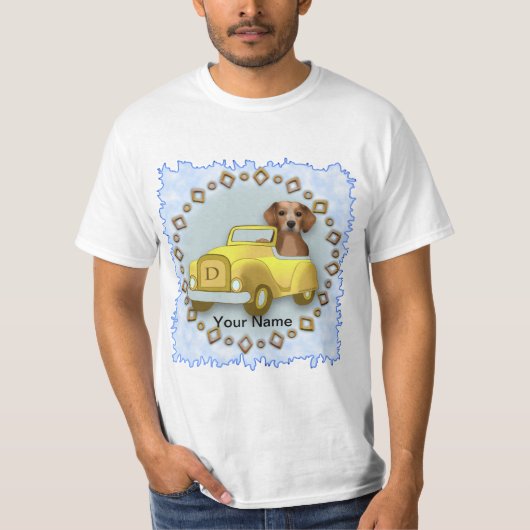 Hondsdolle auto  t-shirt (Voorkant)