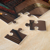 Hondsdraf Hond Met Kerstcadeaus Open Haard Legpuzzel (Zijkant)