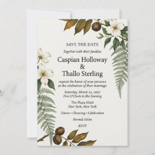 Hondsdraf, Varens & Pecan Botanische Elegante Save Kaart