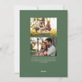 Hondsdrager frame groene check drie foto feestdagenkaart (Achterkant)