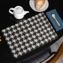 Hondsdraprint zwart wit patroon