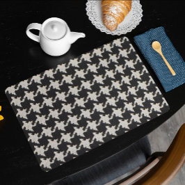 Hondsdraprint zwart wit patroon placemat