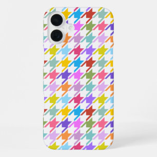 Hondsdrol Multicolor+Wit Patroon iPhone 16 Plus Hoesje