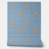 Hondsdroog Teddy Thuis, Klassiek Blauw, Behang (Afrollen)