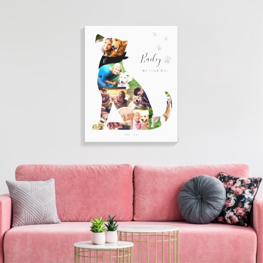 Hondsfoto Collage Aandenkenhuisdier Herdenking Canvas Afdruk (Insitu (Woonkamer))