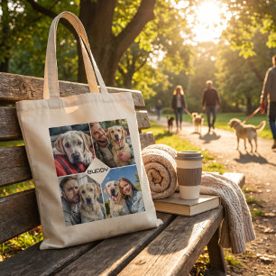 hondsfoto collage huisdier tote bag