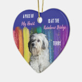 Hondsfoto Regenboogbrug-herdenkingsornament Keramisch Ornament (Links)