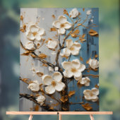 Hondshout - Impasto Floral Acryl Bord (Neutraal)