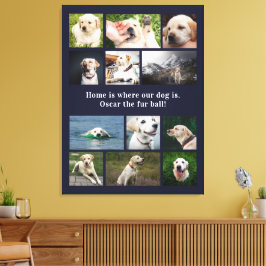 Hondsliefhebber 12 foto's Thuis is waar onze hond Canvas Afdruk