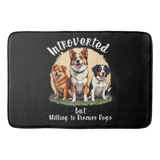 Hondsliefhebber Introvert maar bereid om over hond Badmat (Voorkant)