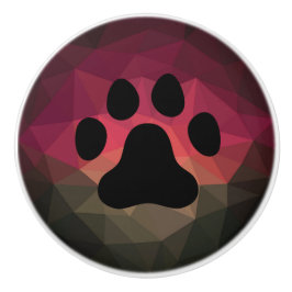 Hondspak, dierenvoetafdruk, kattenvoet  keramische knop