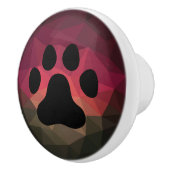 Hondspak, dierenvoetafdruk, kattenvoet  keramische knop (Rechts)