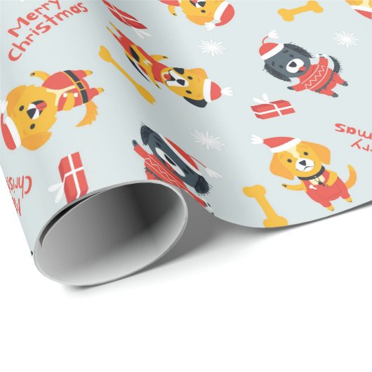 Hondthema Kerst Inpakpapier (Rol Hoek)