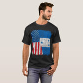 Honduran American Flag Half USA Honduras Root Prou T-shirt (Voorkant volledig)