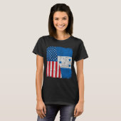 Honduran American Flag Half USA Honduras Root Prou T-shirt (Voorkant volledig)
