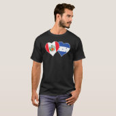 Honduran Peruvian Flag Love Honduras Peru Heart T-shirt (Voorkant volledig)