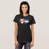 Honduran Peruvian Flag Love Honduras Peru Heart T-shirt (Voorkant volledig)