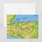 Honduras Antieke Kaart Ansichtkaart (Voorkant / Achterkant)