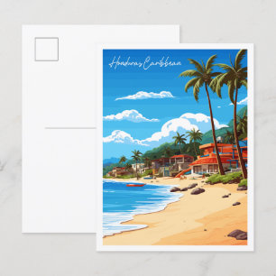 Honduras Caribbean vintage reisillustratie Briefkaart