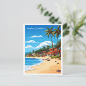 Honduras Caribbean vintage reisillustratie Briefkaart (Staand voorkant)