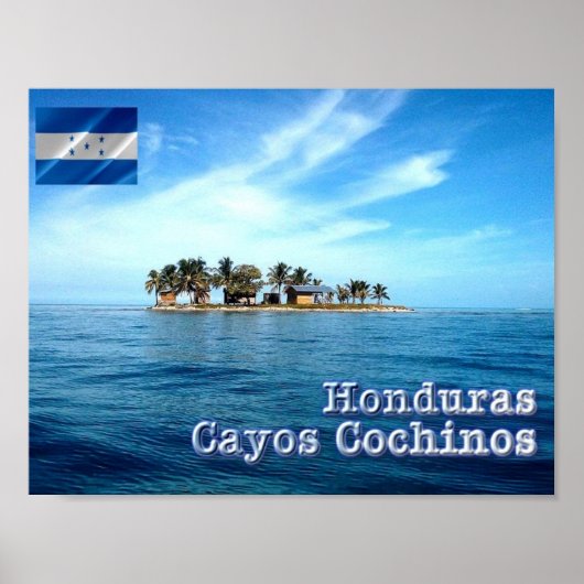 Honduras - Cayos Cochinos - Poster (Voorkant)