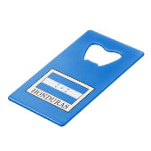 Honduras Creditkaart Flessenopener (Voorkant Gekanteld)