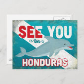 Honduras Dolphin - Retro Vintage Travel Briefkaart (Voorkant / Achterkant)