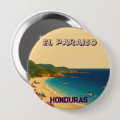 Honduras EL PARAISO Retro poster Ronde Button 4,0 Cm (Voorkant /achterkant)