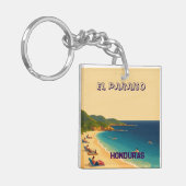  Honduras EL PARAISO Retro poster Sleutelhanger (Voorkant Links)