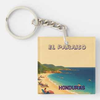  Honduras EL PARAISO Retro poster Sleutelhanger