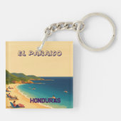  Honduras EL PARAISO Retro poster Sleutelhanger (Achterkant)