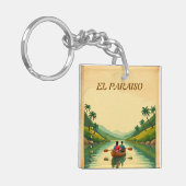 Honduras EL PARAISO Retro poster Sleutelhanger (Voorkant Links)