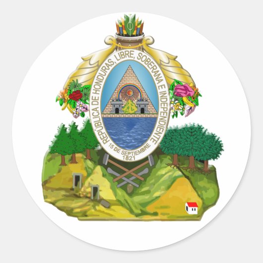 Honduras embleem Honduras wapen Ronde Sticker (Voorkant)