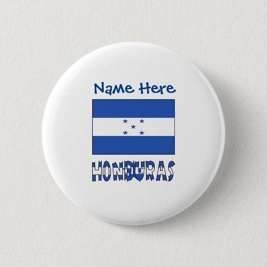 Honduras en Hondurese vlag Blauwe Personalisatie Ronde Button 5,7 Cm (Voorkant)
