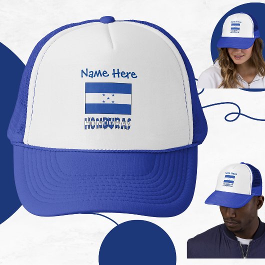 Honduras en Hondurese vlag Blauwe Personalisatie Trucker Pet