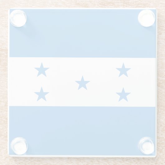 Honduras Flag Glazen Onderzetter (Achterkant)
