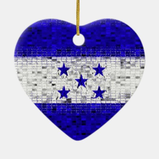 Honduras Flag glitter ornament (Achterkant)