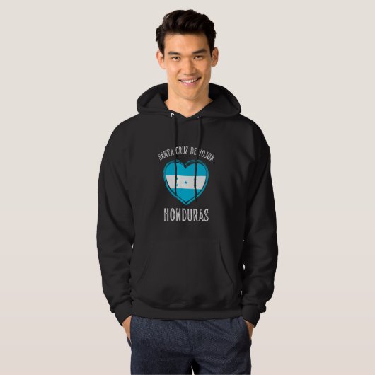 Honduras Flag Heart Santa Cruz De Yojoa City Hoodie (Voorkant volledig)